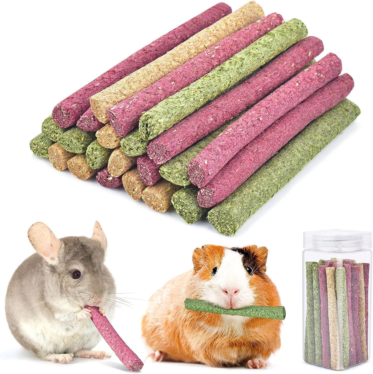 ERKOON Timothy Hay Sticks front view of twenty five piece packaging for rabbits