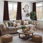 YoungsTex 54 inch window curtains hung in bedroom setting