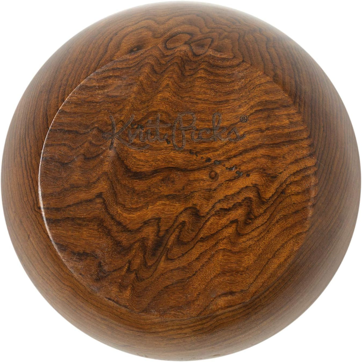 Knit Picks rosewood yarn bowl top view displaying smooth interior finish