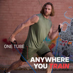 Rolled up portable fitness band for travel