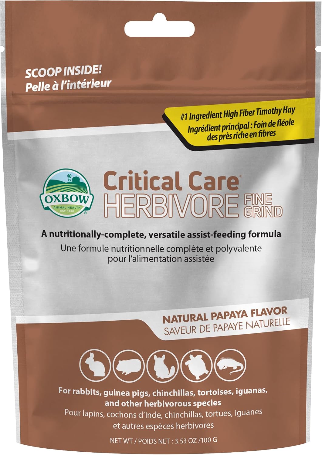 Oxbow Critical Care Herbivore, Emergency Guinea Pig Food, Rabbit Food for Recovery, Natural Apple Banana Flavor, Critical Care for Guinea Pig Emergency Kit, Made in USA, 141 Grams - Image 7