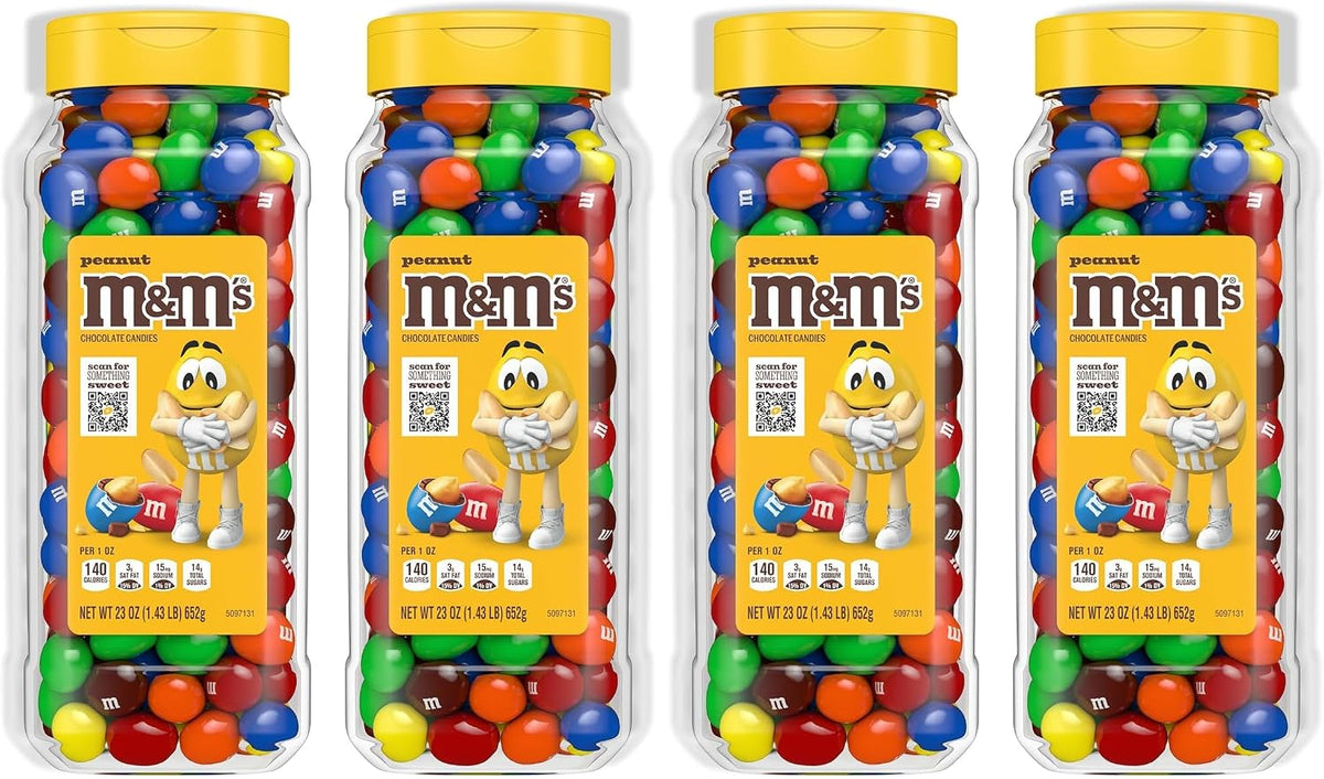 M&M's Peanut Candy Jars, Assorted Chocolate Candies, Party Size Bulk, Movie Night Treats, Buffet Chocolates, Resealable and Recyclable, 23 Ounces Each, Pack of 2 - Image 9