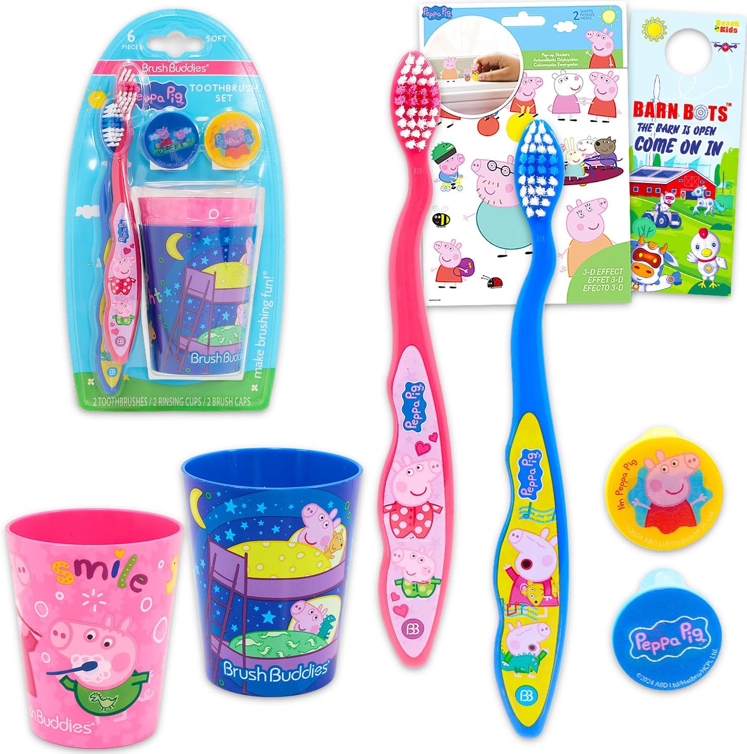 Peppa Pig Toothbrush and Cup Kit front view authentic kids dental set