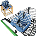 JoSeat blue checkered shopping cart seat cover front view