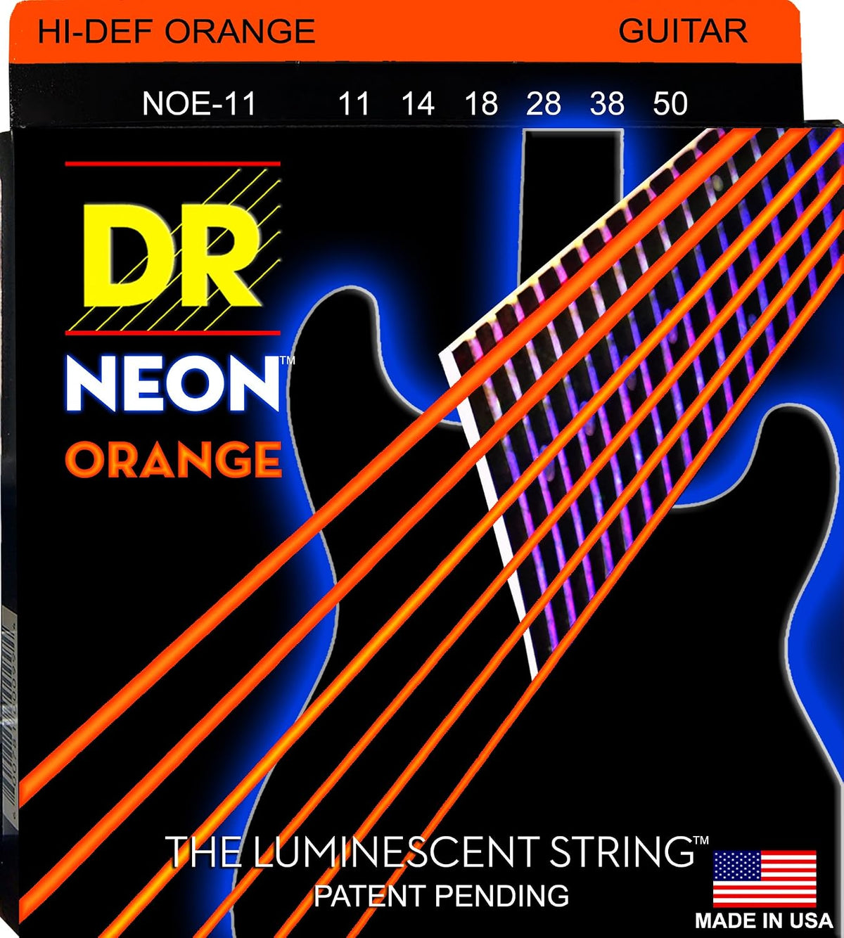 DR Handmade Strings NGE-9 Hi-Def Neon Green Electric Guitar Strings, Light (9-42) - Image 13