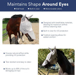 Close up of breathable mesh fabric on Tuffteq fly mask
