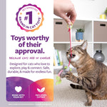 SmartyKat bungee dangler plush teaser toy being held by a pet parent.