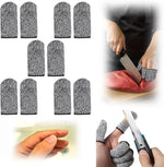 Bolsdoic cut resistant finger cots front view showing grey knit material
