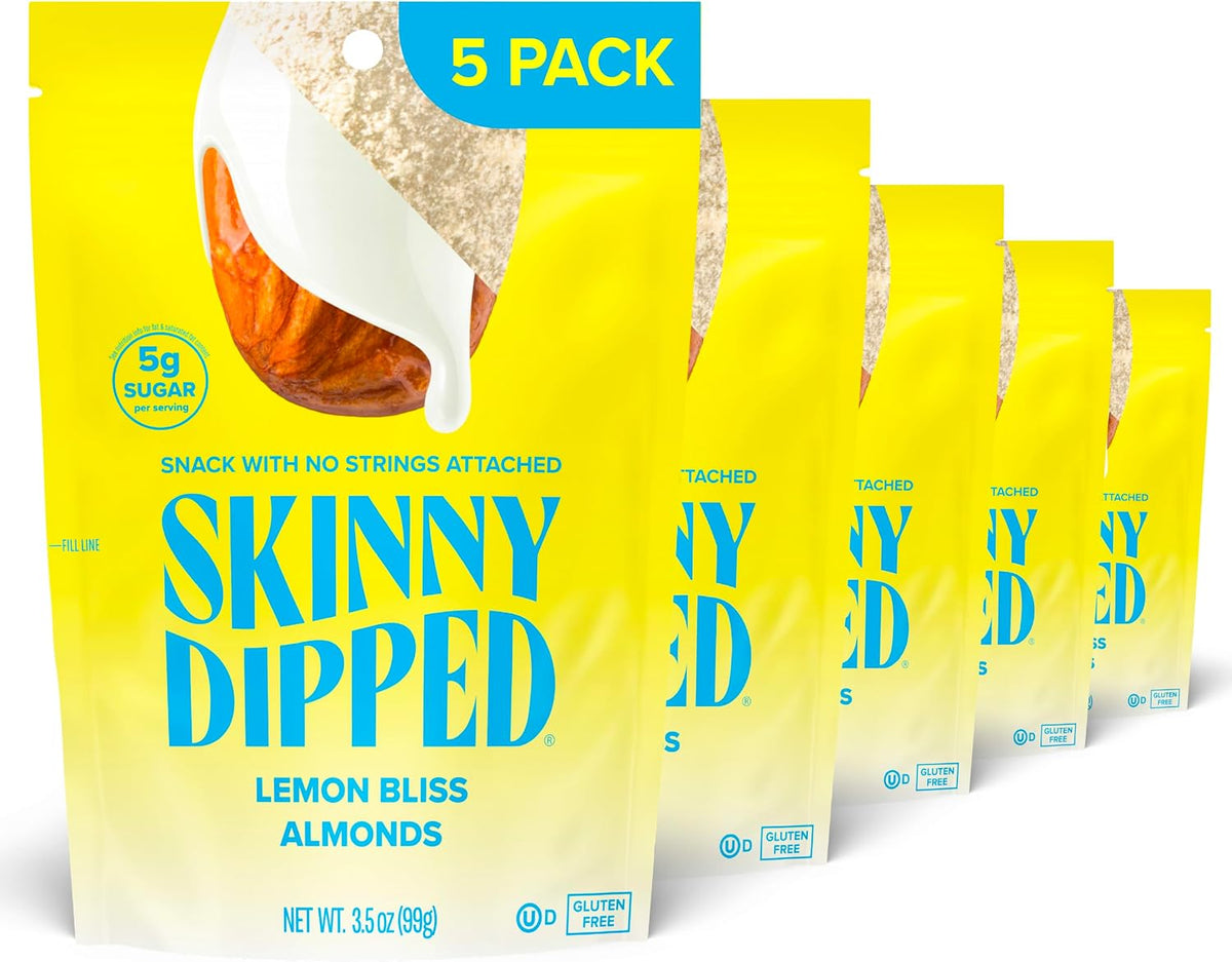 SkinnyDipped Dark Chocolate Cocoa Almonds, Healthy Snack, Plant Protein, Gluten Free, 3.5 oz Resealable Bags (Pack of 5) - Image 12