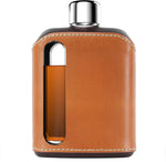 Modern Glass Hip Flask - Durable Leather Covered Flask for Whiskey, Spirits, & Other Liquor - Ideal Glass Flask for Men & Women (Single Shot 100ml, Leather Black) - Image 14