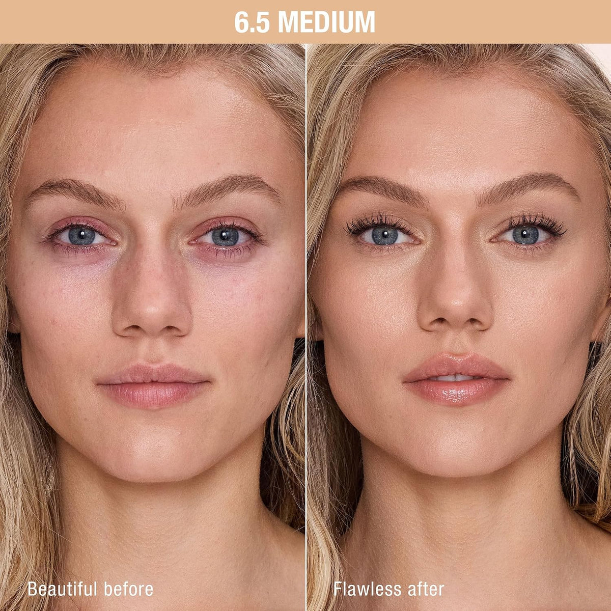 Full coverage matte concealer bottle with diamond-shaped flex applicator pulled out.