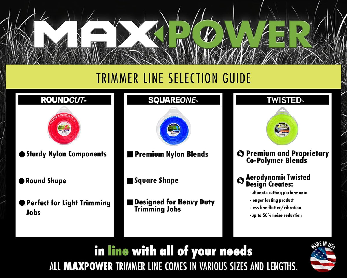 Maxpower 40-foot trimmer line displayed flat
