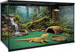 Bearded dragon resting comfortably on the soft surface of the Mechpia terrarium bedding.