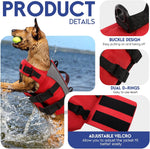 ASENKU high visibility dog swimsuit with gray reflective stripes back view