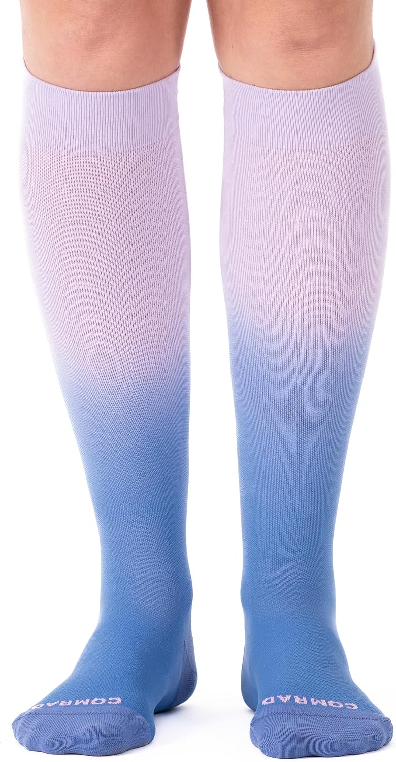 Nylon Knee High Socks - 15-20mmHg Graduated Compression Socks - Soft & Breathable Support Unisex Socks - Image 12