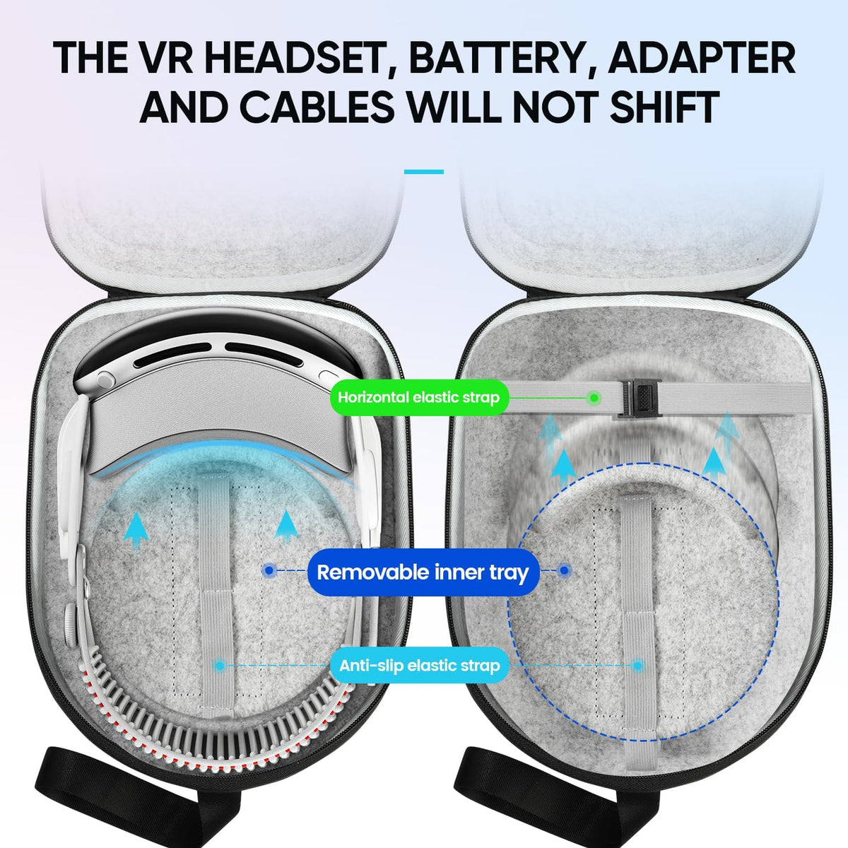 BnLnHOGVR travel bag showing compatibility with Meta Quest