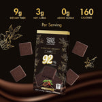 ChocZero vegan 92 percent dark chocolate individually wrapped squares