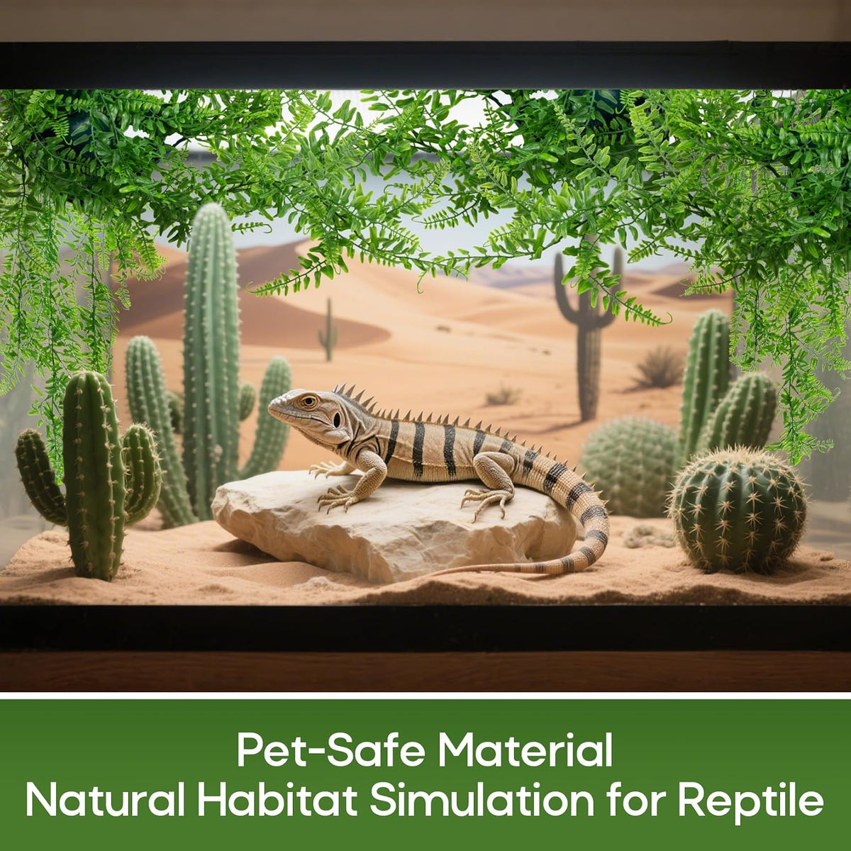 Rainflow reptile vines with suction cup mounting hardware