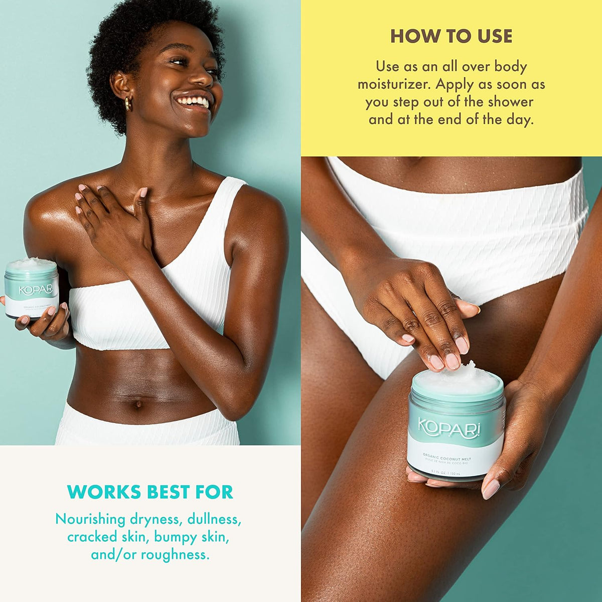 Kopari organic tropical coconut melt packaging and label details