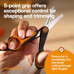 Fiskars 5.5 inch pet detailing scissors for safe facial trimming
