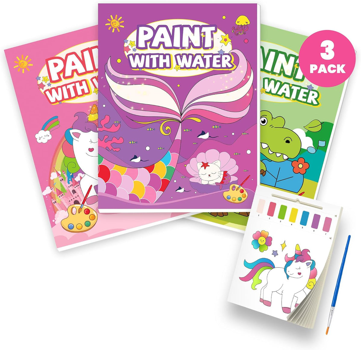 Gocozer paint with water coloring book set front view