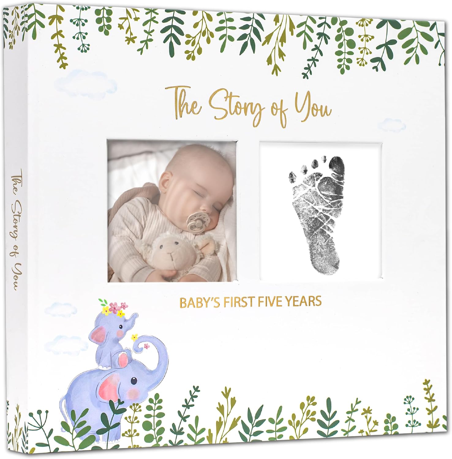 Only Zest Keepsake Baby Memory Book front view showing the elegant gender neutral cover layout.