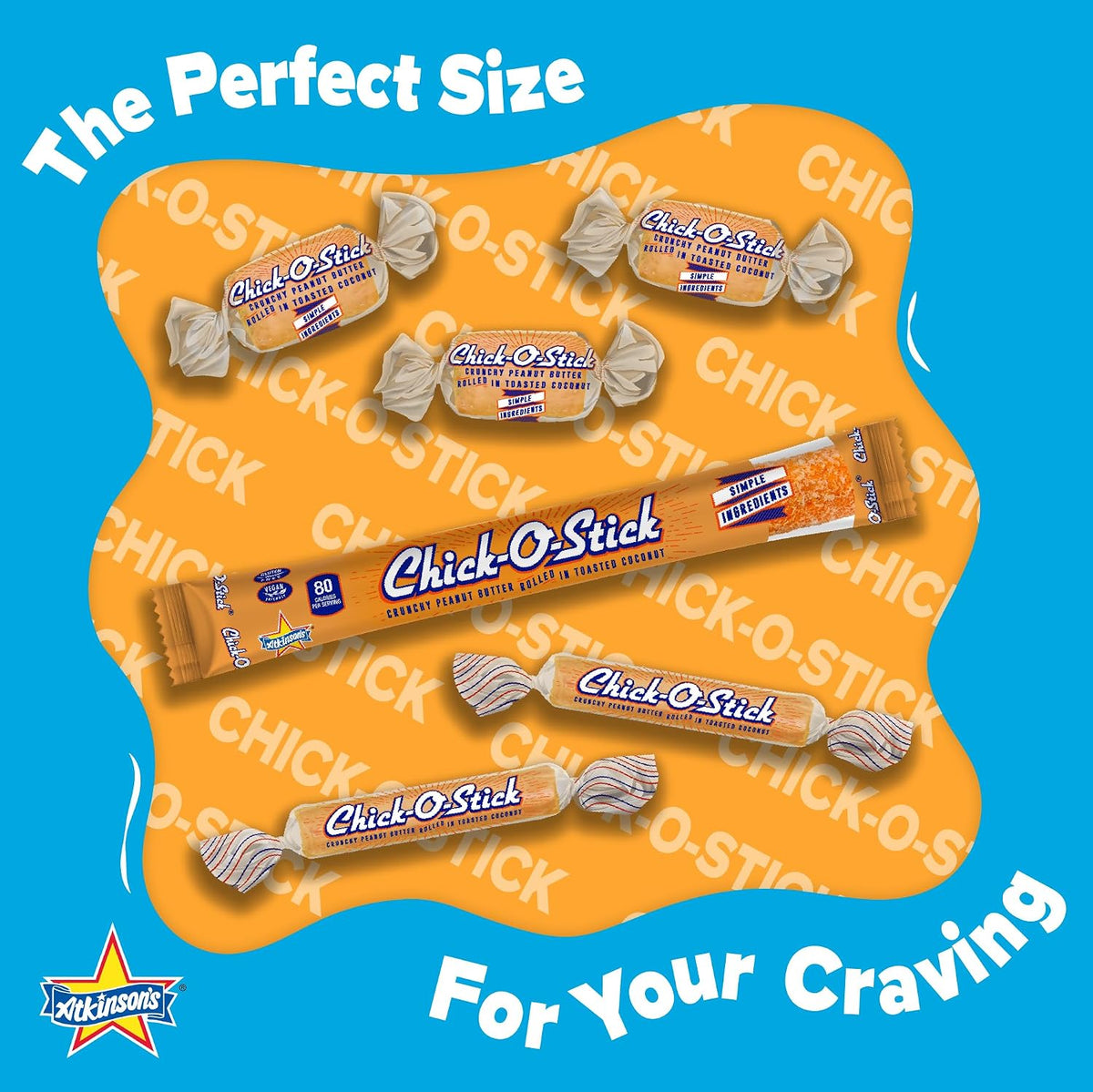 Close up of the toasted coconut and roasted peanut layers inside a broken Chick O Stick bar