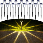 DenicMic Solar Lights Outdoor Waterproof 10 Pack Pathway Lights Cool White | Stake Lights for Yard Garden Driveway Walkway Outside Landscape Path Lights, Auto On/Off 6000K LED, Stainless Steel Pole - Image 12