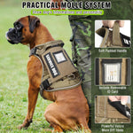 Heavy duty pet training harness with dual metal D rings and breathable air mesh lining close up