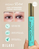Milani highly rated lash extensions tubing mascara wand and packaging close up