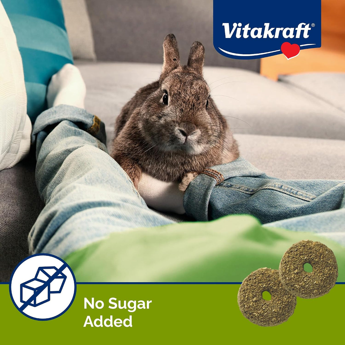 Back label of Vitakraft pet snack showing product instructions.