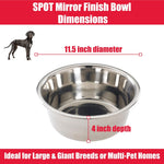 Spot 5 quart dog bowl filled with kibble for large breeds