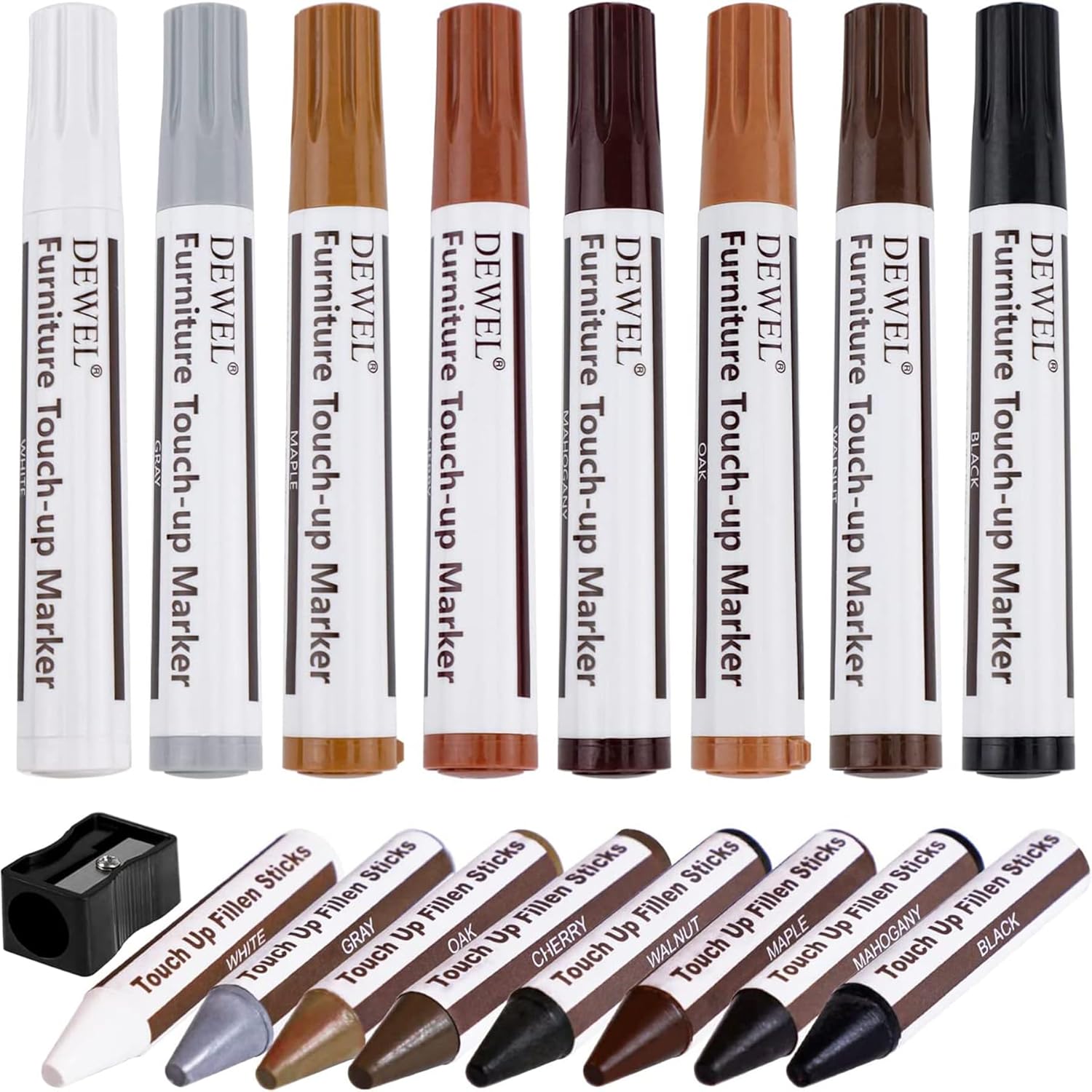 DEWEL Furniture Markers Touch Up kit front view for wood repair
