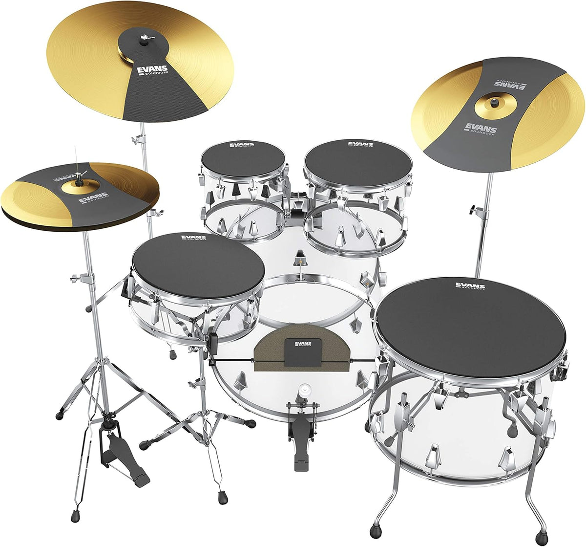 Evans SoundOff Drum Mute Pad Set Fusion, 4-Pack | Evans SoundOff mutes reduce drum volume, preserve realistic feel, protect practice time and fit acoustic kits easily. - Image 9