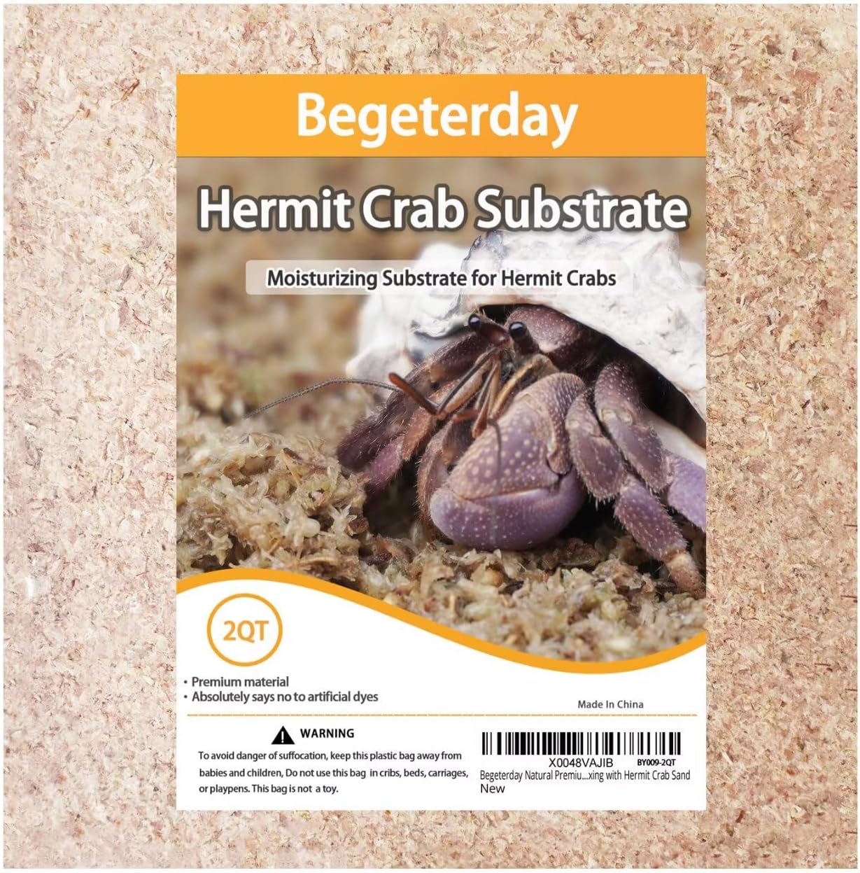 Begeterday natural premium sphagnum moss fiber substrate front view packaging