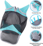 Detail of Gallopoff fly mask forelock opening for mane care