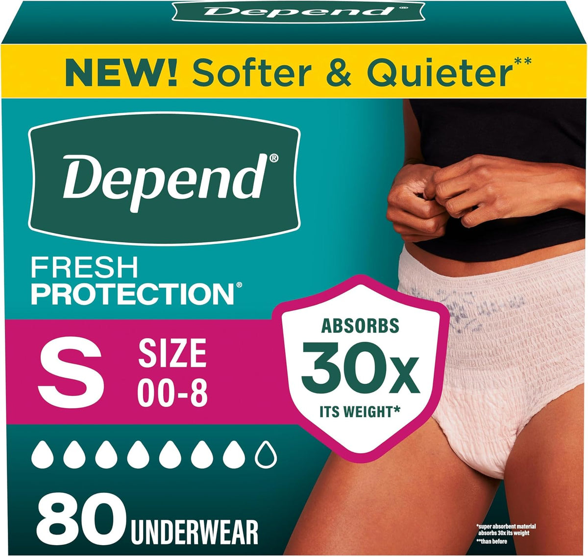 Depend Fresh Protection Adult Diapers, Incontinence Underwear for Women, Disposable, Maximum, Medium, Blush, 30 Count, Packaging May Vary - Image 15