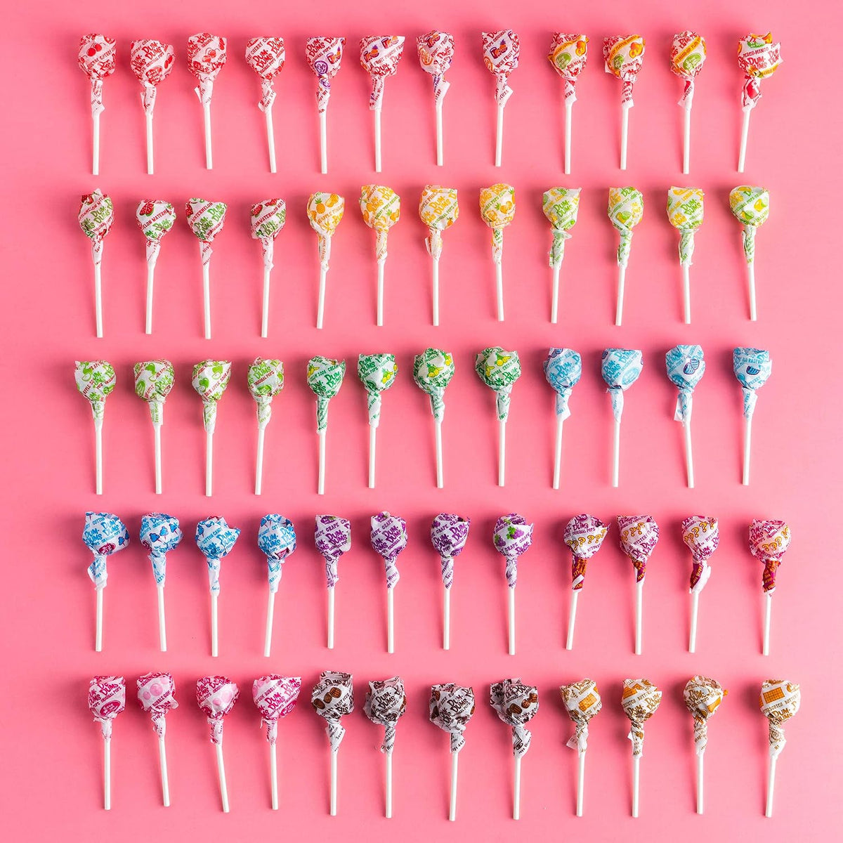 Individually wrapped Dum Dums candy packaging
