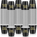 Layhit 100 Count Happy Birthday Plastic Shot Glasses front view party supplies