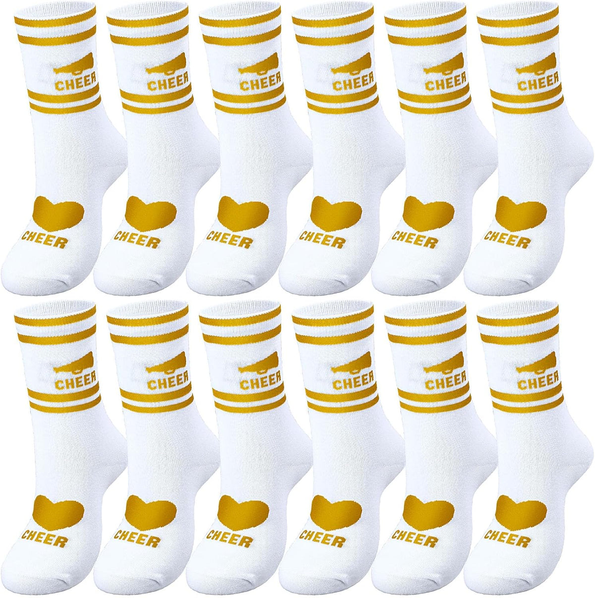 Cutecrop 12/24/48 Pairs Cheerleader Gifts Cheerleader Socks Cheer Ankle Sock for Women Girls Team Cheer Accessories - Image 10
