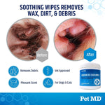 Pet MD ear wipes package showing cat and dog label