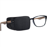 Astropic silk eye patch front view pure black medical eyewear accessory