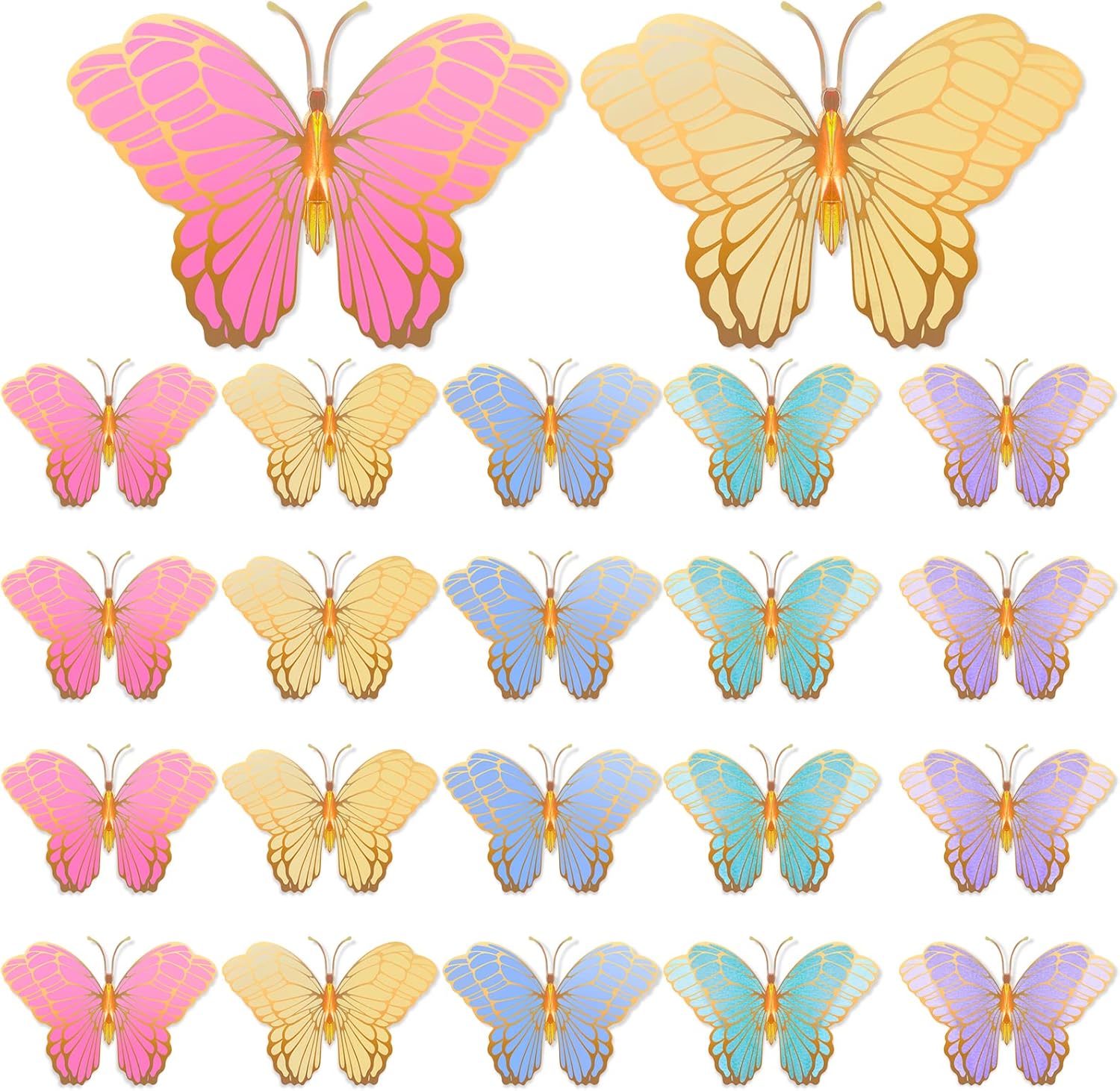 Wettarn 3D butterfly centerpieces front view for table decor