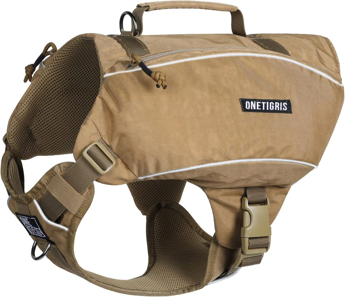 ONETIGRIS Y-Shaped Dog Backpack with Handle, Pockets & No Pull D-Rings, Lightweight Hiking Gear for Dogs Hunting Camping Travel (Medium, Green) - Image 10
