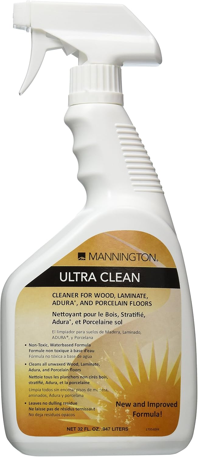 Mannington Ultra Clean 32 fluid ounce spray bottle front view floor cleaner