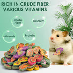 Natural bunny treats showing baked timothy hay and carrot snacks for guinea pigs