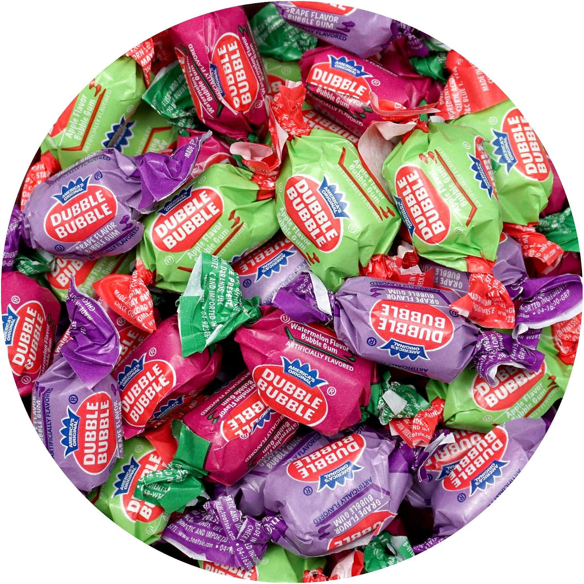 Double Bubble original flavor individually wrapped gum pile