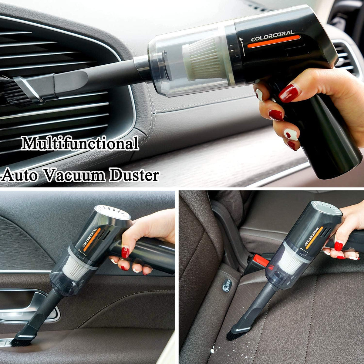 ColorCoral cordless vacuum showing washable HEPA filter component
