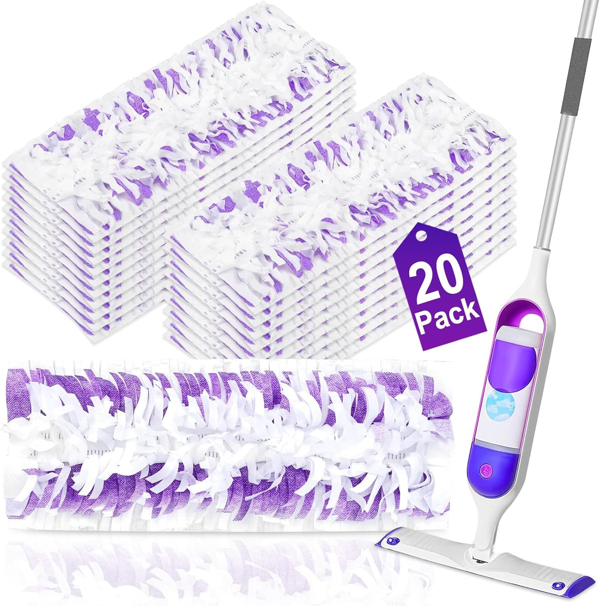 LWbrazl disposable power mop pads front view of twenty pack refills