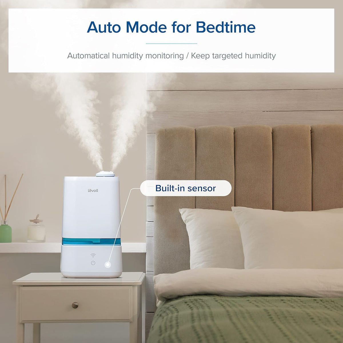 LEVOIT 4L Smart Cool Mist Humidifier for Home Bedroom with Essential Oils, Customize Humidity for Baby & Plants, APP & Voice Control, Schedule, Timer, Last up to 40Hrs, Whisper Quiet, Handle Design - Image 3